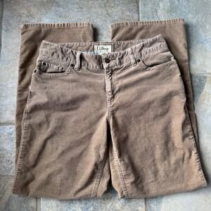 L.L.Bean Favorite Fit Straight Leg Corduroy Pants Sz 8 Taupe Brown Fall‎ Classic